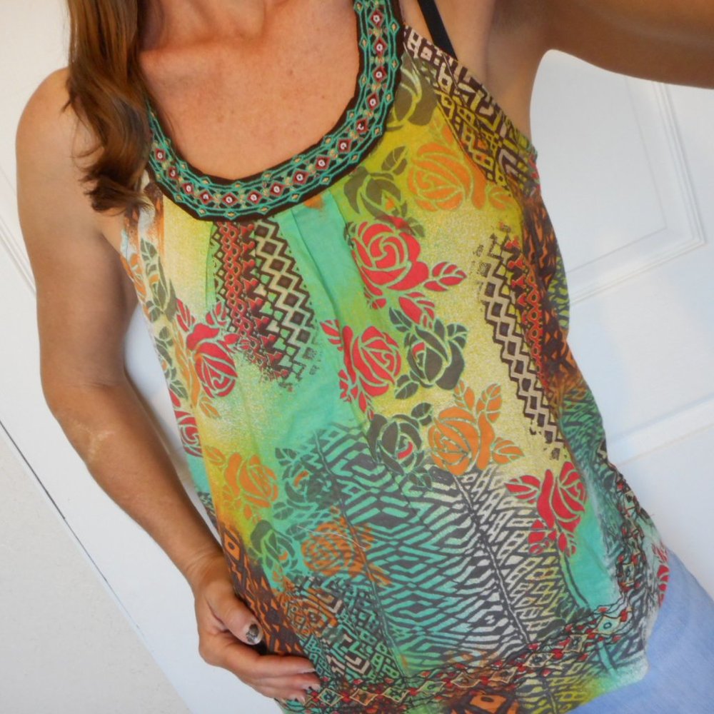 American Rag Tank Top Flower Print Size Medium